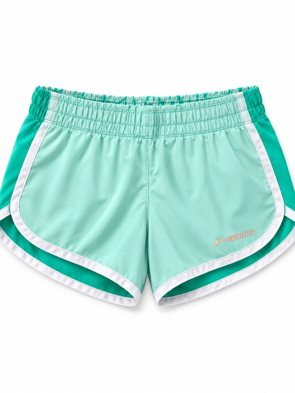 Brooks Women’s Running Shorts Small Aqua Mint Teal White Trim Athletic